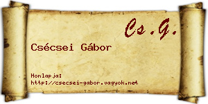 Csécsei Gábor névjegykártya